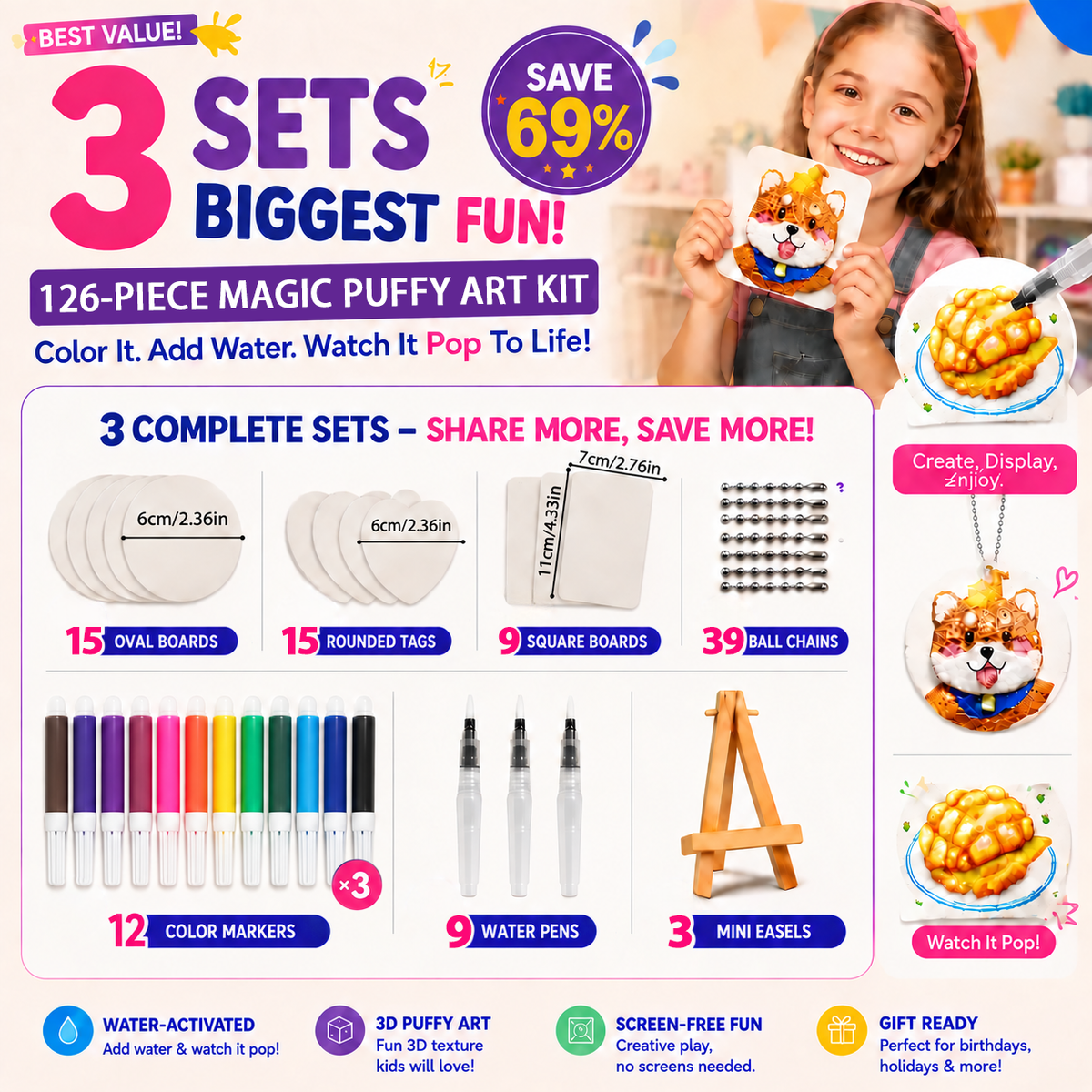 🔥Last Day 69% off🔥3D Puffy Texture Paper- Turn Simple Drawings Into Fun Puffy 3D Art🪄