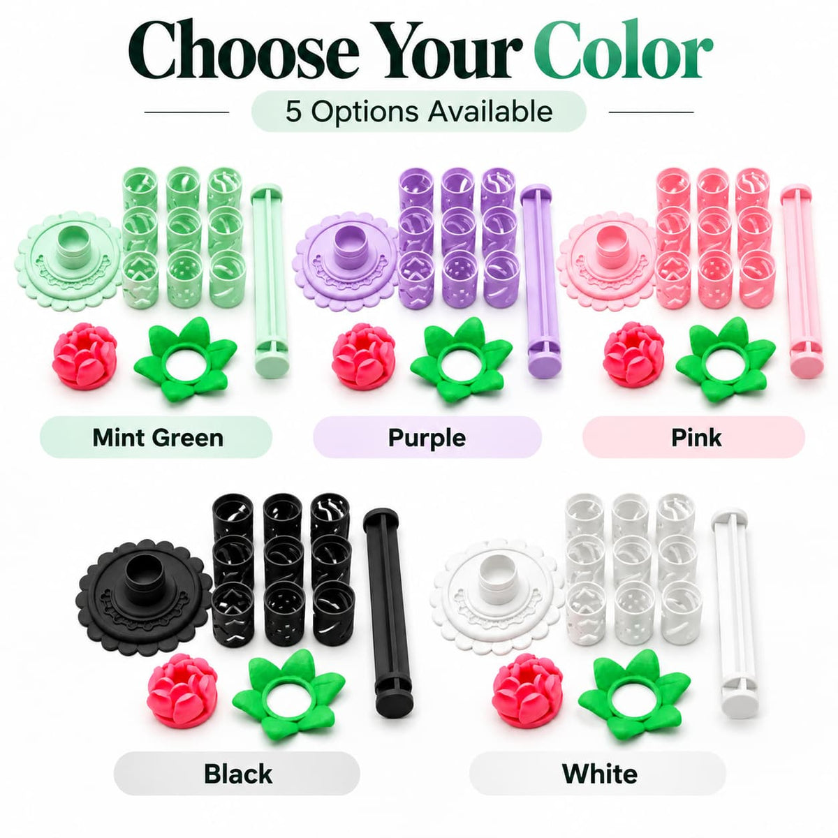 🎁✨👉Modular Clay Bloom Maker with 9 Shaping Sleeves