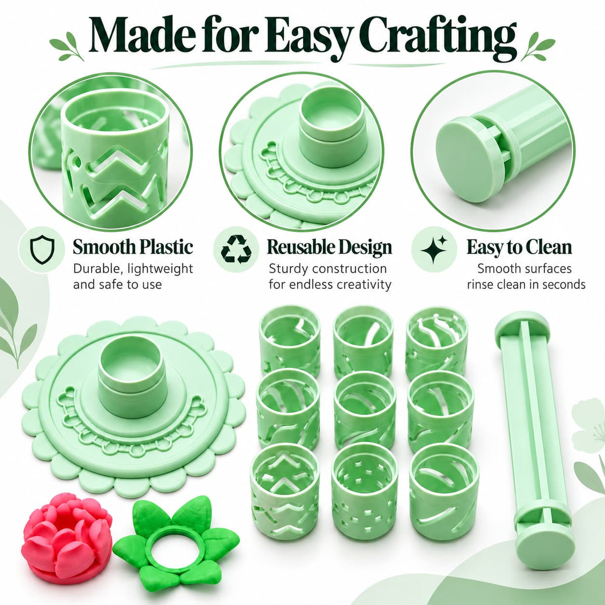 🎁✨👉Modular Clay Bloom Maker with 9 Shaping Sleeves