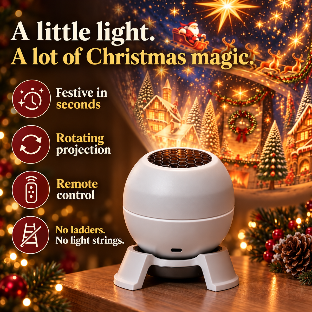 🎄 69% OFF Christmas Magic Projector — Turn Any Room Into a Wonderland in Seconds