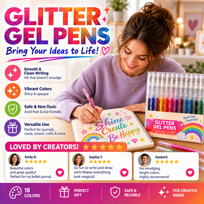 🔥Last Day 50% off🔥Radiant Push-Button Glitter Gel Pen Set🪄