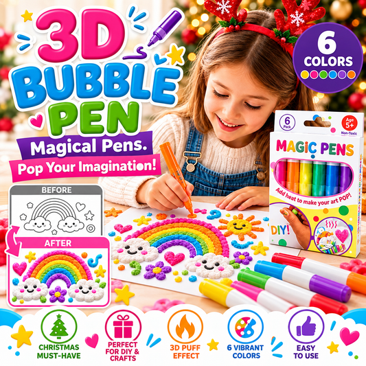 💥LAST DAY BUY 1 GET 1 FREE!!🎁🔮Magic Pen – Draw 3D with one stroke!🎄DIY Bubble Popcorn Drawing Pens