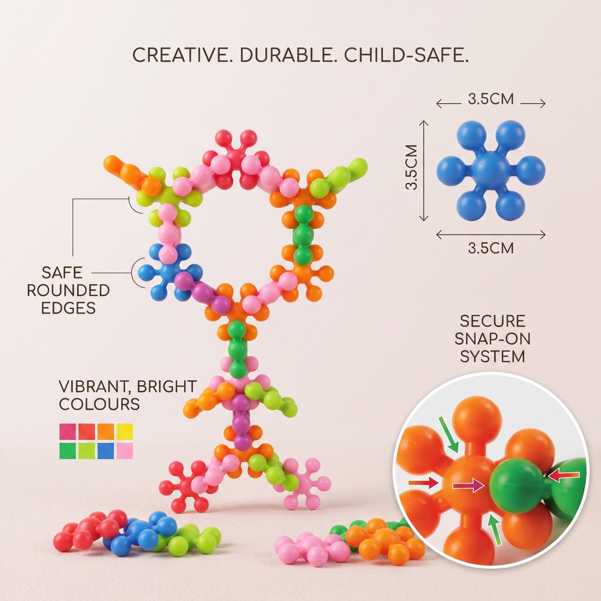 🔥🎁LAST DAY 50% OFF!!Christmas gift💥Montessori Snowflake Building Blocks with Instructions