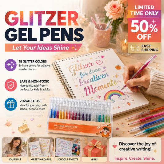 🔥Last Day 50% off🔥Radiant Push-Button Glitter Gel Pen Set🪄