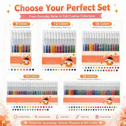 🔥Last Day 50% off🔥Radiant Push-Button Glitter Gel Pen Set🪄